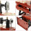 Jewelry Musical Box Dark Red ABS 1Set Rectangular Vintage Design 4