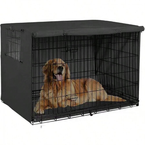Capa para gaiola de cachorro de 122 cm (48 polegadas) – Oxford 600D impermeável com privacidade 2