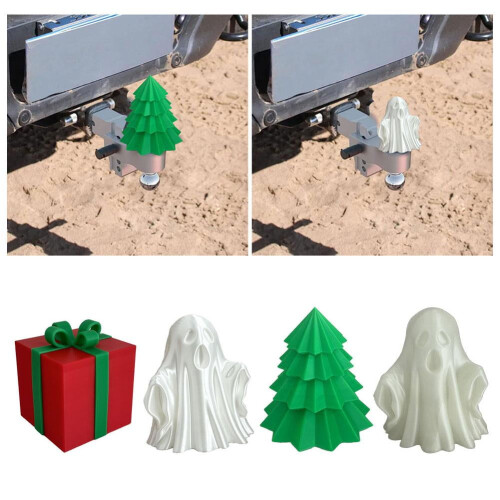 Capa de engate de reboque para Halloween e Natal, impressa em 3D. 1