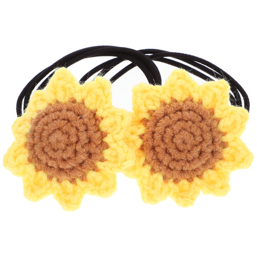 3 coleteros elásticos de algodón con diseño de girasol 1