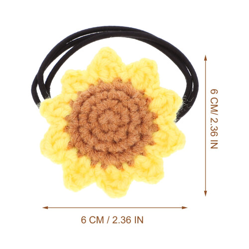 3 coleteros elásticos de algodón con diseño de girasol 2