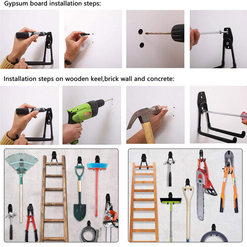 Heavy Duty Garage Hooks Anti-Slip Coating 6 Pack 1