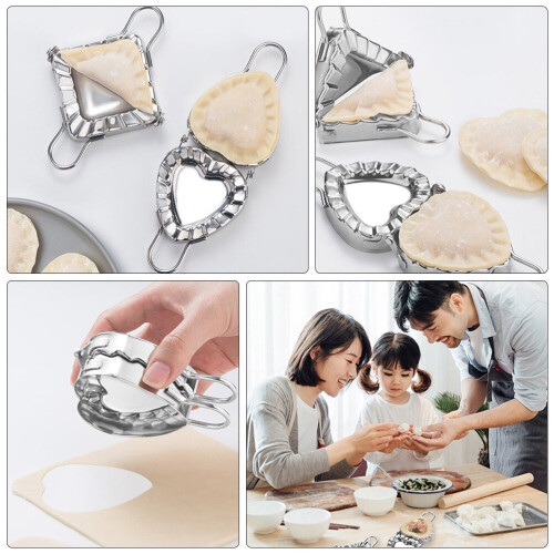 Manual Dumpling Maker Mould Heart Shaped Dumpling Tool Silver 1Pcs 1