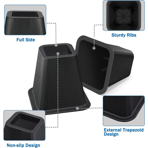 Elevadores de cama reforçados de 15 cm (6 polegadas), elevadores de móveis para mesa, cadeira, escrivaninha ou sofá, elevadores de sofá, suportam 1