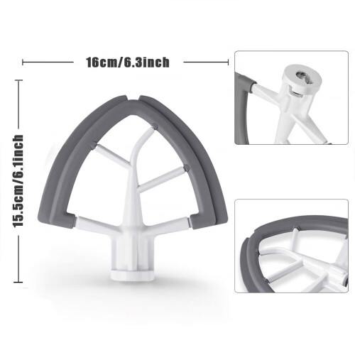 Αναδευτήρας Flex Edge για KitchenAid, Συμβατός με μίξερ KitchenAid με κλίση (4,5–5Qt), Γκρι με 1