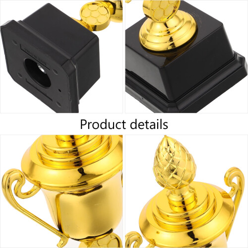 Guldfärgad plastfotbollstrofé 17,5 cm 1