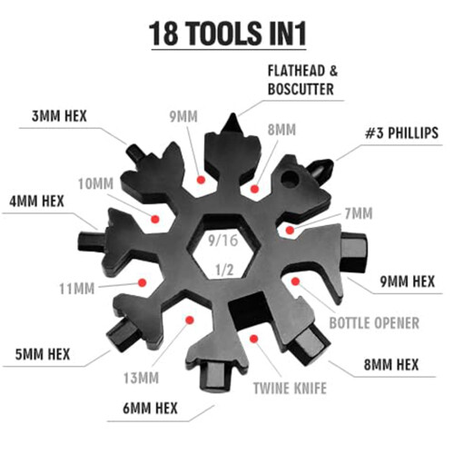 18-in-1 Snowflake Multitool van roestvrij staal 2