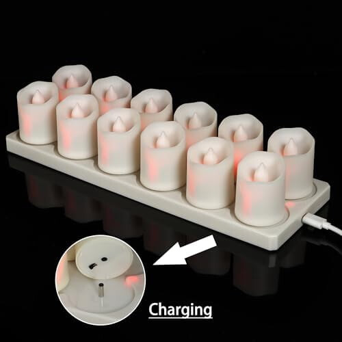 Velas LED recargables sin llama RGB (12 unidades) 2