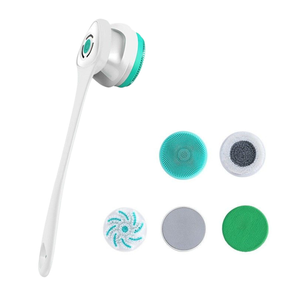 White (White) Electric Showering Brush Body Scrubber Brushes 360Rotating Bathroom