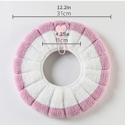 Plüschiger, O-förmiger Toilettensitzbezug, warmes Winterkissen 2