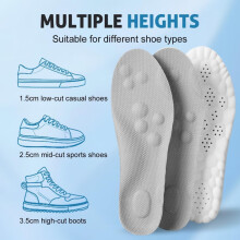 2026 New Steppers Insoles for Men Women, 4D Memory Foam Cloud Insoles with Arch Surpport & Cushioned Comfort Fits All Shoe Types