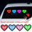 Luces ambientales inalámbricas recargables con forma de corazón brillante para ventanas de coche con panel solar triangular 2