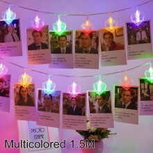 Guirlande lumineuse LED à pinces photo QenASHaing, alimentée par piles, 10