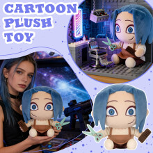 Plüschtier mit blauen Haaren, weich und flauschig (1 Stück)