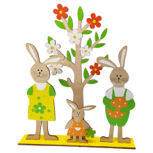 centre de table lapin en bois pour Pâques