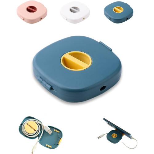 2-in-1 kabeloproller en telefoonhouder – ABS, 7x7,2 cm