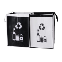 Kitchen Recycling Bin Indoor Waste Sorting Bin Black 2 Pack