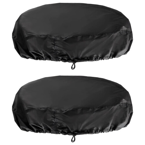 Rain Barrel Dust Cover Black Oxford Cloth 2 pcs