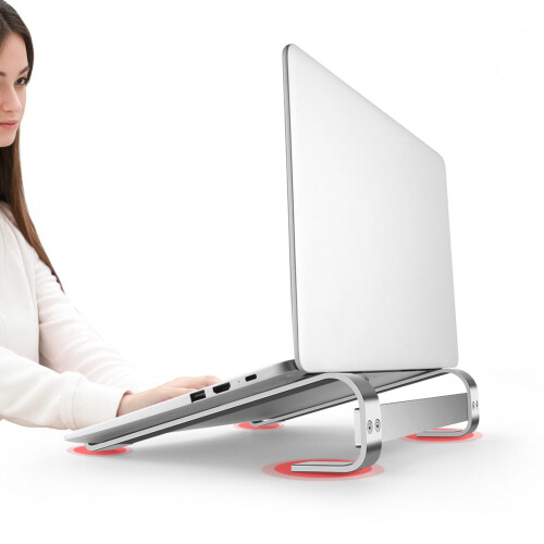 Black Laptop Stand Adjustable Ergonomic Riser 1pc