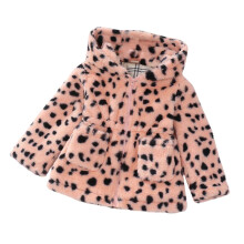 Winter -Lined Thickened Coat for Toddler Girls Children's Leopard-Print Hooded Jacket Warm Zippered Hoodie Ages 1-6