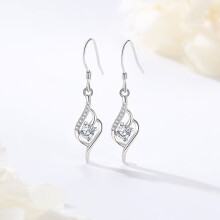 Oorbellen met zonnebloemmotief van 925 sterling zilver