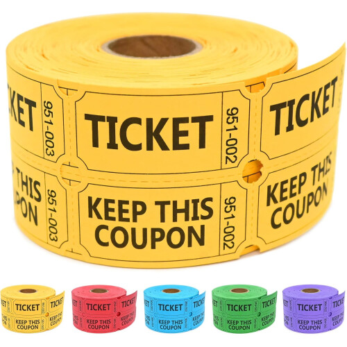 Boletos de rifa, rollo doble de papel, 500 hojas