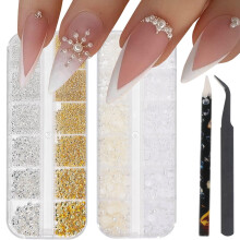 Coirníní Micrea Óir Airgid Rhinestone 3D ar Ais Cothrom le haghaidh Ingne Gems