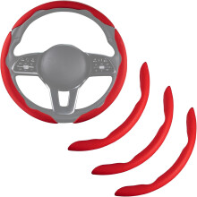Lenkradbezug aus Nappaleder, rot, 14,5–15 Zoll