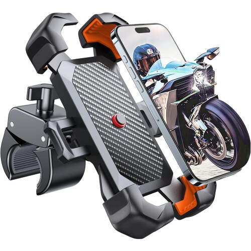 Motorcycle Phone Holder with Auto Lock, 360 Ball Joint,