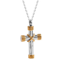 Collana con ciondolo a croce per urna cineraria, gioiello commemorativo.