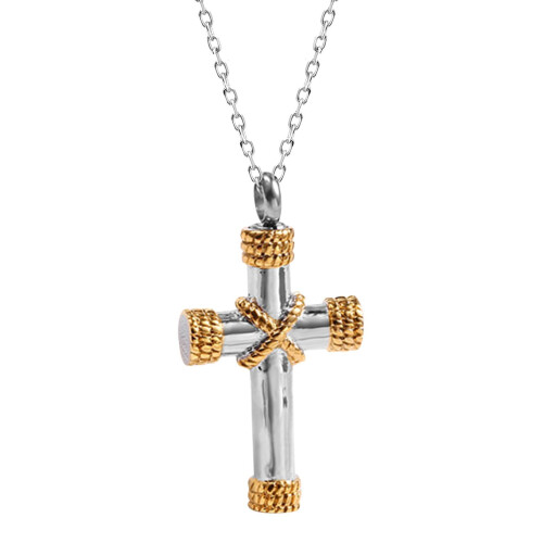 Κολιέ με κρεμαστό κόσμημα Cross Ashes με τεφροδόχο