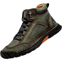 Olveros Boots Calmeyaw Men's Wide Width Handmade Leather Boots, Waterproof, Arch Support, Spacious Toe Box, Non-Slip – Compatible with All-Day