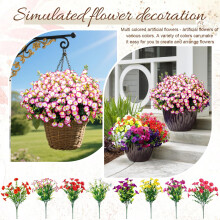 Bouquet de pétunias artificiels, composition florale réaliste en soie avec plusieurs branches, pour la décoration intérieure et extérieure de la
