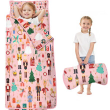 Pink Christmas nutcracker toddler nap mat 59x22 inches