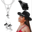 Σετ σκουλαρίκια με καπέλο και μπότα Cowgirl με στρας και μαύρο χρώμα 1