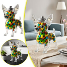 Grande barattolo in vetro ermetico per snack per cani, 30 x 20 cm.