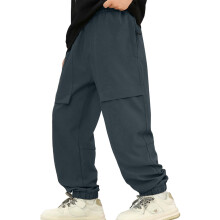 Kids Snow Pants, Windproof Winter Lined Cargo Trousers for Cold Weather Adventures – Compatible with 04 Grey, 13-14 Years