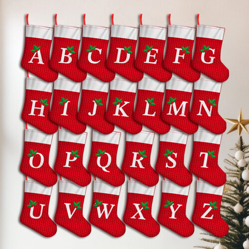 Meia de Natal personalizada com inicial