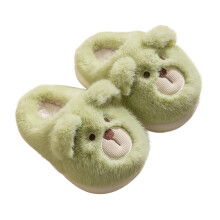 Pantoufles ours en peluche pour tout-petits, chaudes et antidérapantes, pour filles de 12 à 18 mois, Z01 Vert