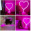 Cuore LED Neon Light Rosa Alimentazione a batteria o USB 1