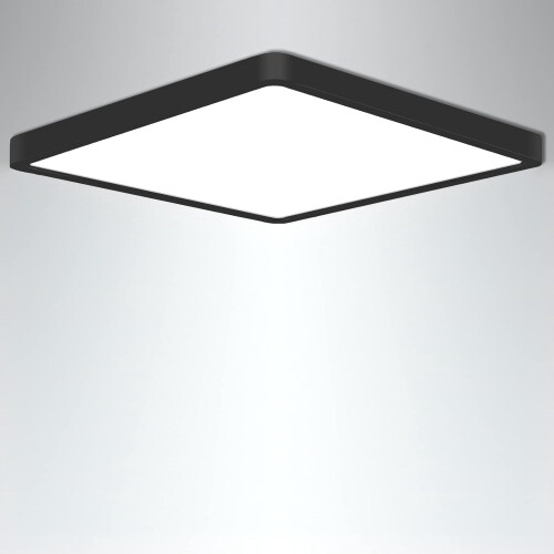 Plafoniera a LED nera, quadrata da 9 pollici