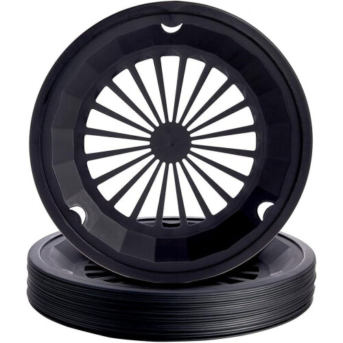 Porte-assiette en carton 10,3 pouces noir réutilisable