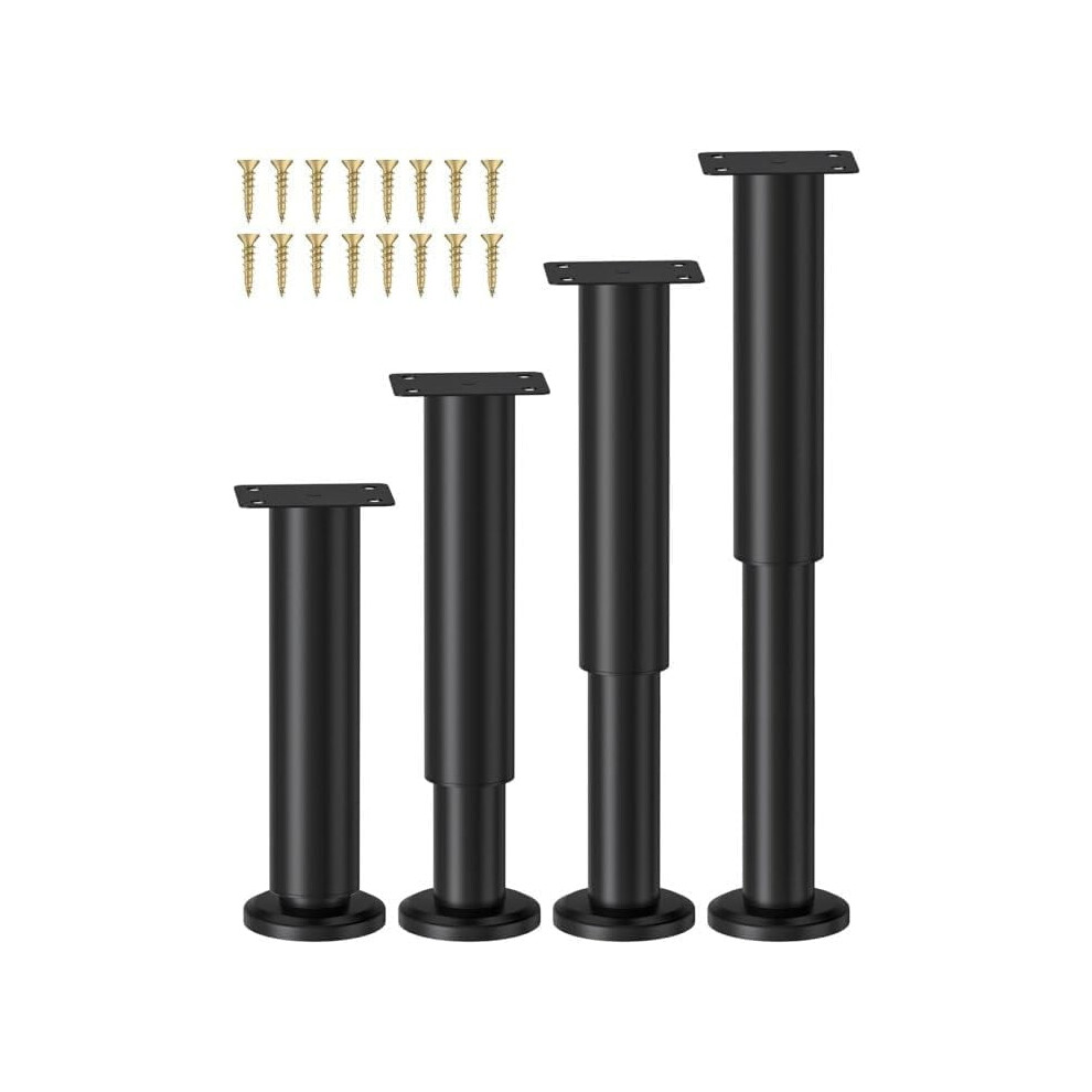 Adjustable Metal Bed Legs 7.08-12.2" (4 Pcs), Compatible With Bed Frame, Sofa, Cabinet, Couch, Table 9027700970687
