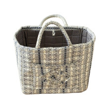 Cesto de roupa suja dobrável grande em algodão floral com estampa floral.