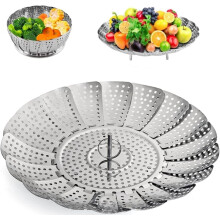 Steamer Basket Stainless Steel Instant Pot Accessories for Food and Vegetable, Expandable Steam Basket to Fit Various Size Pots Medium