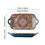 Bohemian Ceramic Rectangular Serving Platter - 12.6inch Large Capacity Dinner Plate with Double Handles 3