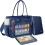 Bolsa feminina azul-marinho acolchoada para igreja com alça. 1