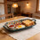 Bohemian Ceramic Rectangular Serving Platter - 12.6inch Large Capacity Dinner Plate with Double Handles 7