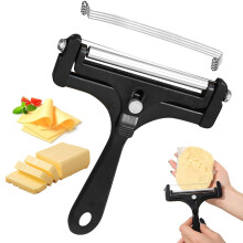 Adjustable Stainless Steel Cheese Slicer with Ergonomic Handle for Block and Soft Cheeses