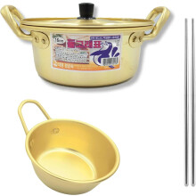 Rapid Noodle Cooker Ramen Noodles Pot 6.3-inch Korean Traditional Wine Bowl 4.3-inch Stainless Chopsticks 1 pair Pack of 3 Made in Korea